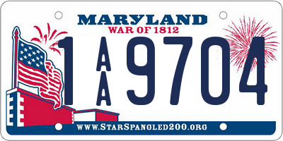 MD license plate 1AA9704