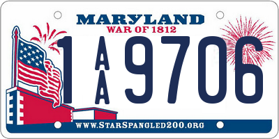 MD license plate 1AA9706