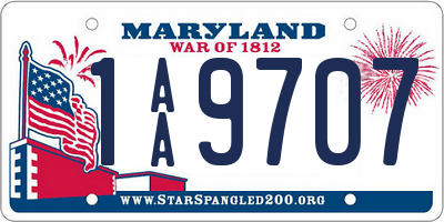 MD license plate 1AA9707