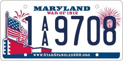 MD license plate 1AA9708