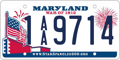 MD license plate 1AA9714