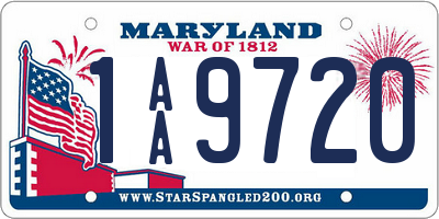MD license plate 1AA9720