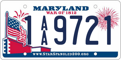 MD license plate 1AA9721