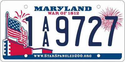 MD license plate 1AA9727