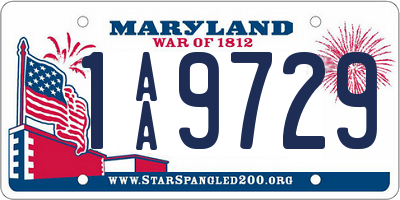 MD license plate 1AA9729
