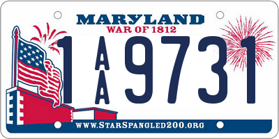 MD license plate 1AA9731