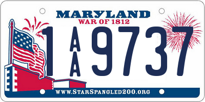 MD license plate 1AA9737