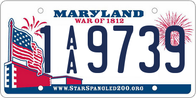 MD license plate 1AA9739