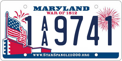 MD license plate 1AA9741