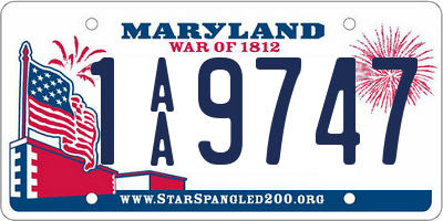 MD license plate 1AA9747