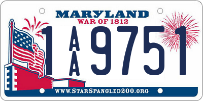 MD license plate 1AA9751