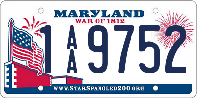 MD license plate 1AA9752