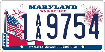 MD license plate 1AA9754