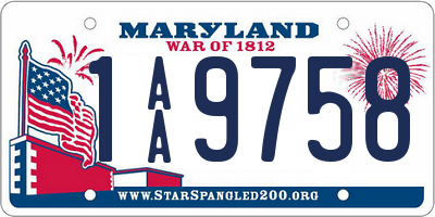 MD license plate 1AA9758