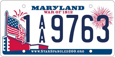 MD license plate 1AA9763