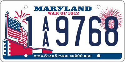 MD license plate 1AA9768