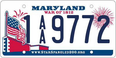 MD license plate 1AA9772