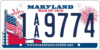 MD license plate 1AA9774