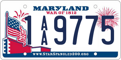 MD license plate 1AA9775