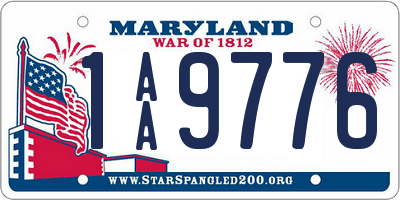 MD license plate 1AA9776