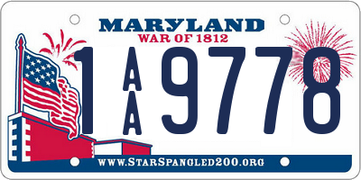 MD license plate 1AA9778