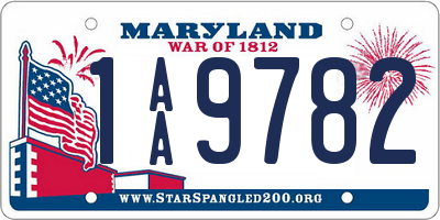 MD license plate 1AA9782
