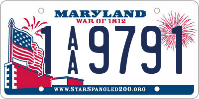 MD license plate 1AA9791