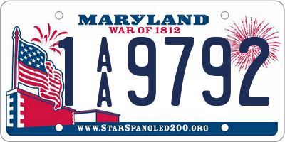 MD license plate 1AA9792