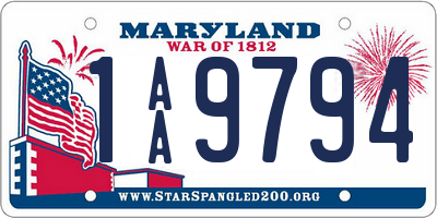 MD license plate 1AA9794