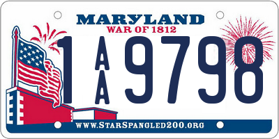 MD license plate 1AA9798