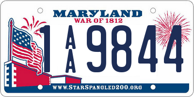 MD license plate 1AA9844