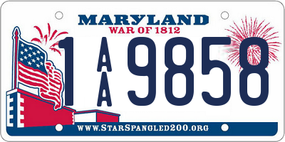 MD license plate 1AA9858