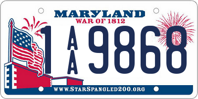 MD license plate 1AA9868