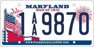 MD license plate 1AA9870