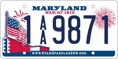 MD license plate 1AA9871