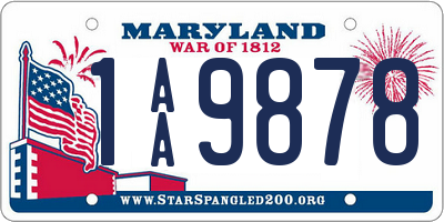 MD license plate 1AA9878