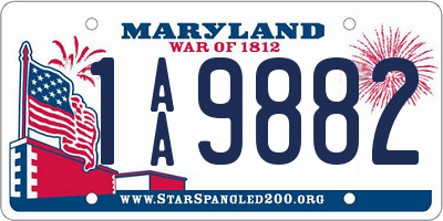 MD license plate 1AA9882