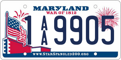 MD license plate 1AA9905