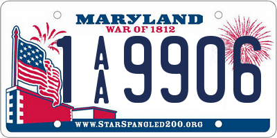 MD license plate 1AA9906