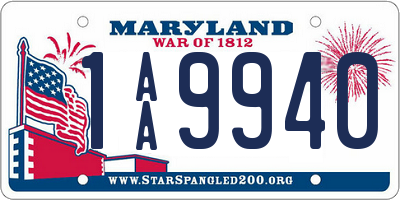 MD license plate 1AA9940