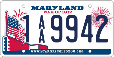 MD license plate 1AA9942