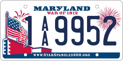 MD license plate 1AA9952