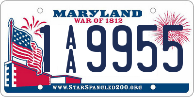 MD license plate 1AA9955