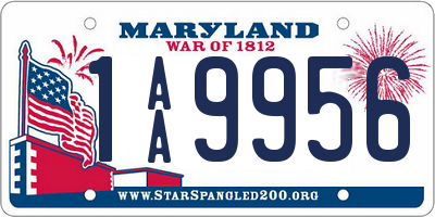 MD license plate 1AA9956