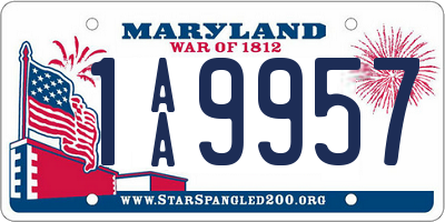 MD license plate 1AA9957