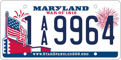 MD license plate 1AA9964