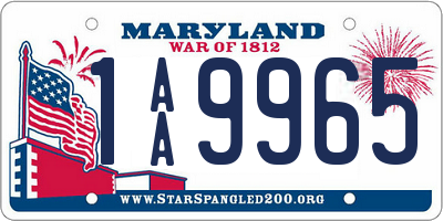 MD license plate 1AA9965