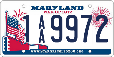 MD license plate 1AA9972