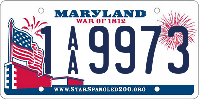 MD license plate 1AA9973