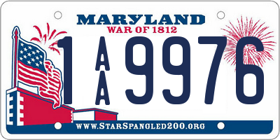 MD license plate 1AA9976